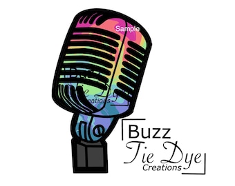 Microphone clipart with black border, PNG graphic, Rainbow microphone clipart & PNG graphic - Instant Download, Digital Image
