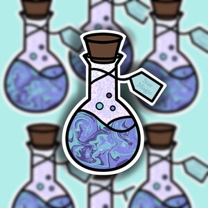 Potion Bottle (Star Magic), Tie Dye Sticker (Regular or Mini) -WATERPROOF, Laptop Sticker,  Cute Sticker, Car Sticker, Water Bottle Sticker