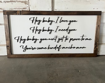 Blues Man Sign Hey Baby I Love You