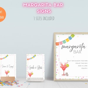 Editable Margarita Bar Signs Template, Editable Fiesta Party Sign, Printable Wedding Bar Menu, Custom Drink Station
