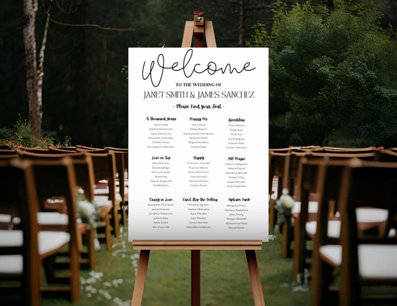 Editable Printable Welcome/ Seating Chart for Wedding/party - Etsy