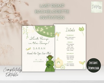 Last Romp in the Swamp Bachelorette Invitation 5x7 Editable Funny Bachelorette Party Invite Girls Night Wild Theme Digital Download Print