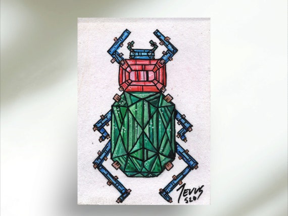 Gemstone Scarab | Original Painting - Jevus Vougler