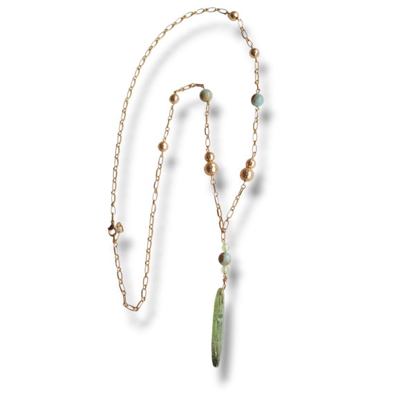 Kyanite, Green Rutilated Quartz, Necklace by J. Alexandre