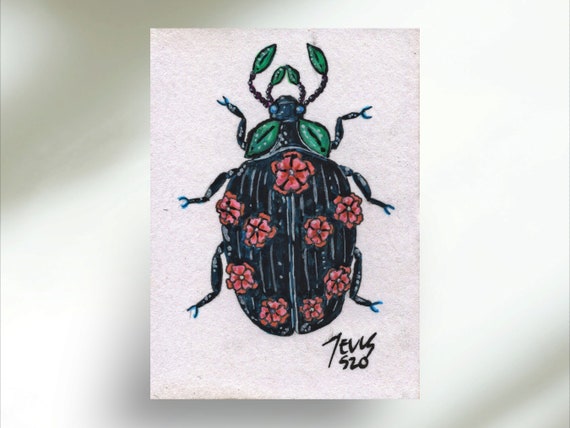 Lady Flower Scarab | Original Painting - Jevus Vougler