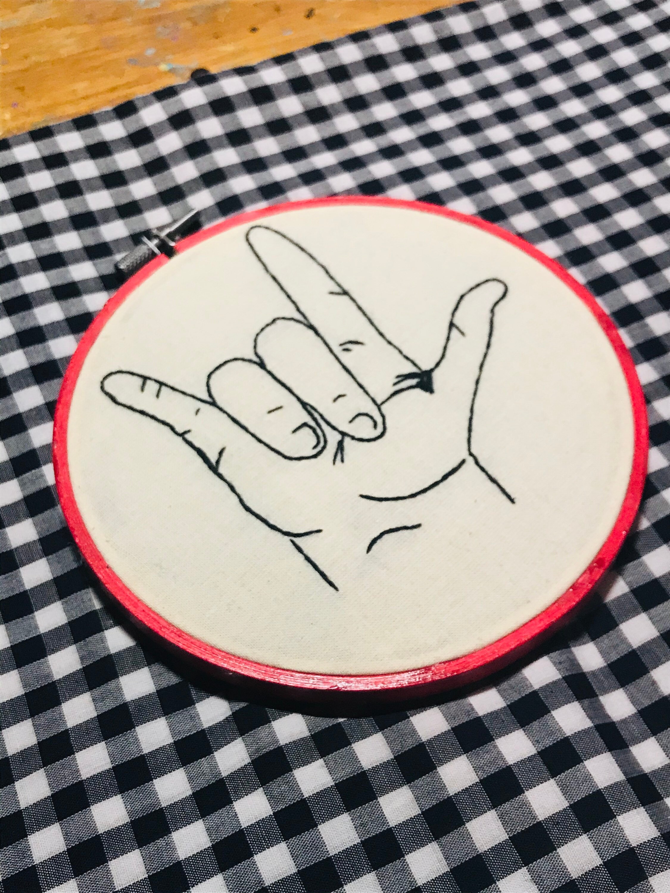 I love you embroidery hoop asl finished hoop can be  etsy