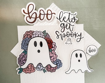 Cute Ghost & Boo Halloween Stickers | Sticker Pack of Four