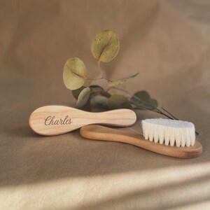 Baby hairbrush with engraved first name, personalized gift for baby