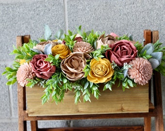 Large Floral Arrangement for Mother's Day, Pinks and Golds, Sola Wood Flower Arrangement, Floral Arrangement Box, Mothers Day Flowers