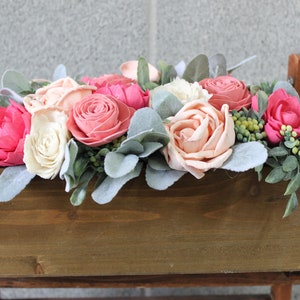 Large Floral Arrangement for Mother's Day, Pinks and Whites, Summer Wood Flower Arrangement, Floral Arrangement Box, Mothers Day Flowers image 1