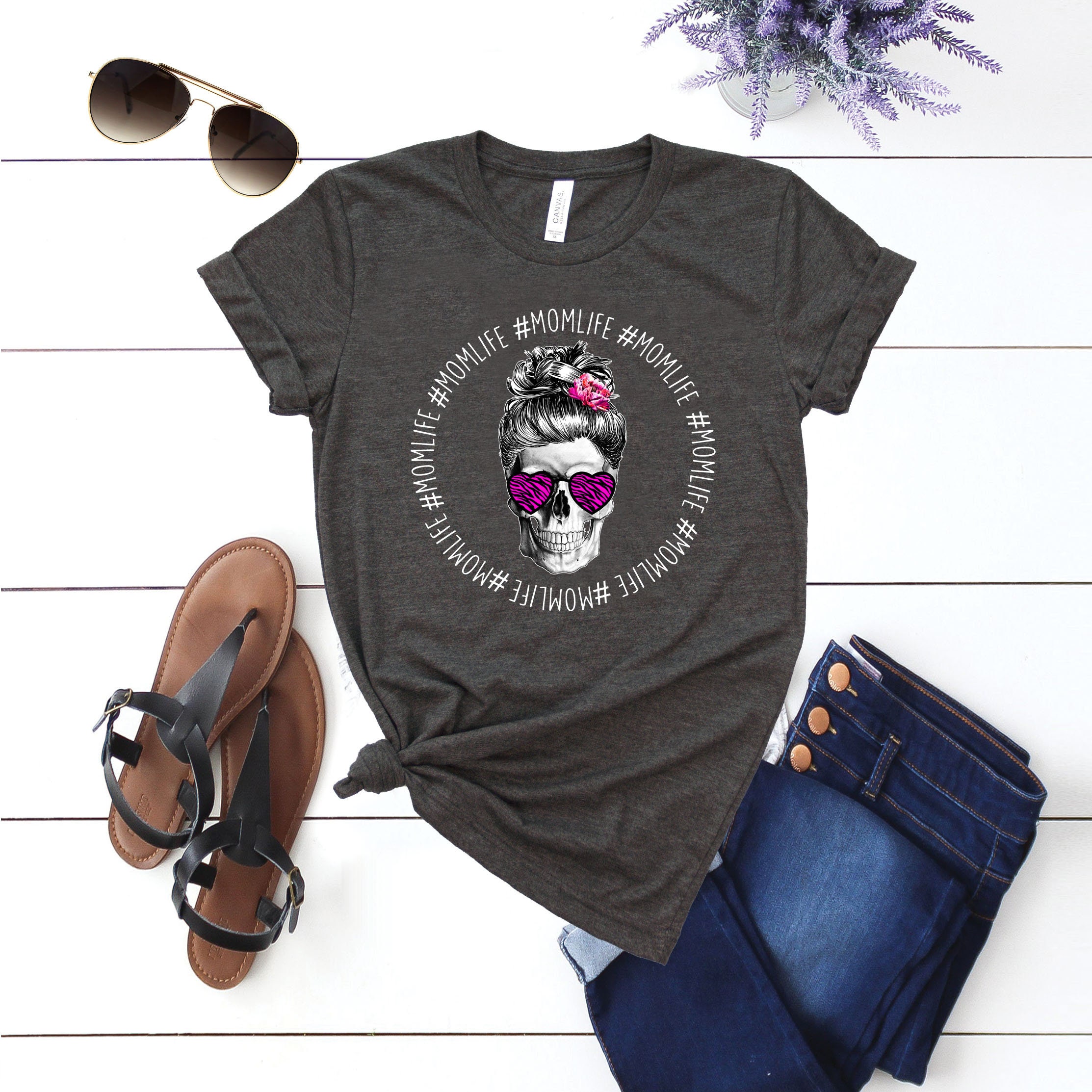 Skull Mom Shirt Mom Life Shirt Funny Mom Life Skull Shirts Etsy