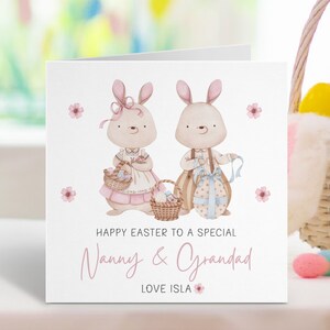Personalisierte Osterkarte für Nanny und Opa ~ Karte für Nan & Opa ~ Ostern 2023 ~ Ostern