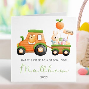 Personalisierte Hasen Osterkarte ~ Osterkarte für Sohn, Enkel, Neffe ~ Osterei Karte ~ Ostern 2023 ~ Hasenkarte