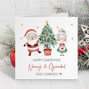 Personalisierte Nanny und Opa Weihnachtskarte ~ Karte für Großeltern ~ Weihnachtskarte ~ Von Enkel oder Enkelin für Nanny, Opa.