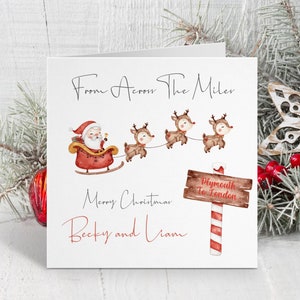Personalisierte Across the Miles Weihnachtskarte ~ Weihnachtskarte 2023 ~ Karte für Freunde, Familie, Fernweihnachtskarte