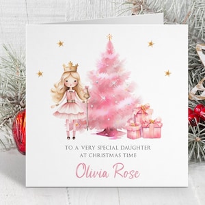 Personalisierte Fee Weihnachtskarte ~ Babys erste Weihnachtskarte ~ Karte für Tochter, Nichte Enkelin kleines Mädchen ~ 1. Weihnachten 2023