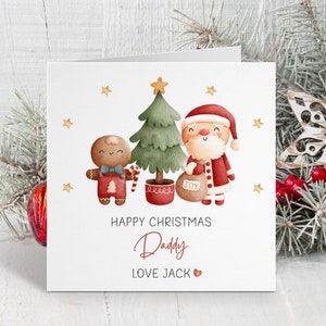 Personalisierte Weihnachtskarte für Daddy, Opa, Dad, Step Dad ~ Weihnachten 2023 Karte ~ Karte von Sohn, Tochter ~ Daddy Karte