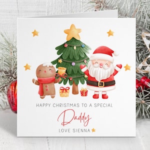 Personalisierte Weihnachtskarte für Daddy, Opa, Dad, Step Dad ~ Weihnachten 2023 Karte ~ Karte von Sohn, Tochter ~ Daddy Karte