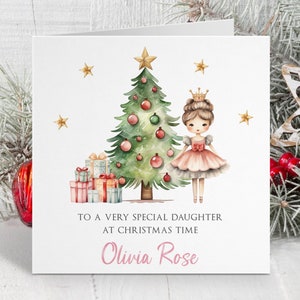 Personalisierte Fee Weihnachtskarte ~ Babys erste Weihnachtskarte ~ Karte für Tochter, Nichte und Enkelin kleines Mädchen ~ 1.Weihnachten 2023