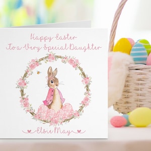 Flopsie Bunny Osterkarte ~ Erste Osterkarte ~ Karte für Tochter, Enkelin, Nichte, Cousine ~ Ostern 2023 ~ Peter Rabbit