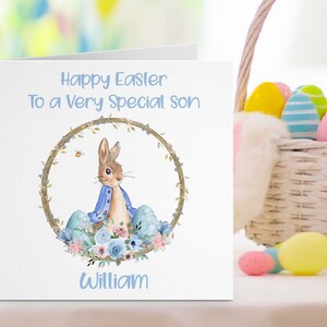 Personalisierte Peter Rabbit Osterkarte ~ Erste Osterkarte ~ Peter Rabbit Karte ~ Baby Osterkarte ~ Karte für Sohn, Enkel, Ostern