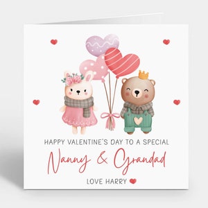 Personalisierte Valentinstagskarte ~ Nanny & Opa Valentinstag Valentinstag ~ Oma Grandad Valentinstag Karte ~ Vom Enkel, Enkelin