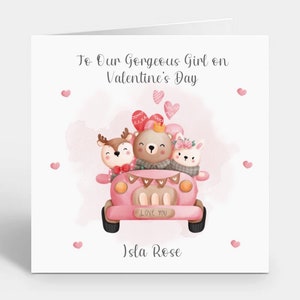 Personalisierte Valentinstagskarte ~ Tochter, Enkelin Valentinstag Karte ~ Happy 1st Valentine’s Day ~ Karte von Mama, Nanny
