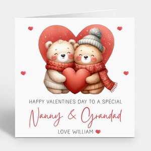 Personalisierte Valentinstagskarte ~ Nanny & Grandad Valentines Day ~ Oma Opad Valentines Card ~ Von Enkelin, Enkelin
