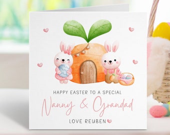 Personalised Nanny and Grandad Easter Card ~ Nan and Grandad, Easter Card ~ Card for Nan & Grandad ~ Easter 2023 ~ Easter