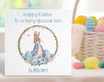 Personalised Peter Rabbit Easter Card ~ First Easter Card ~ Peter Rabbit Card ~ Baby Easter Card ~ Card for Son, Grandson, Easter