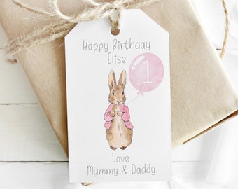 Personalised Flopsy Bunny Gift Tags ~ Gift Tags ~ Gift Labels ~ 1st Birthday ~ 2nd Birthday ~ Peter Rabbit ~ Flopsy Bunny