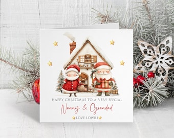 Personalised Nanny and Grandad Christmas Card ~ Grandparents Christmas Card ~ From the Grandkids Christmas Card ~ Nan and Grandad Christmas