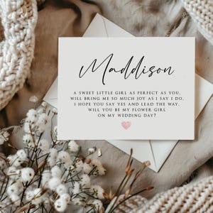 Personalisierte Blumenmädchen Karte, willst du mein Blumenmädchen sein, Blumenmädchen, Trauzeugin Karte, Hochzeitskarte, Brautjungfer Geschenk, Dankeskarte