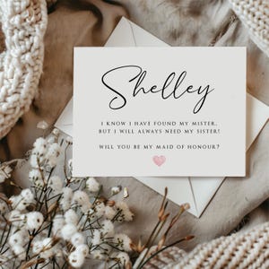 Personalisierte Trauzeugin Karte, willst du meine Brautjungfer sein, Blumenmädchen, Trauzeugin Karte, Hochzeitskarte, Brautjungfer Geschenk,