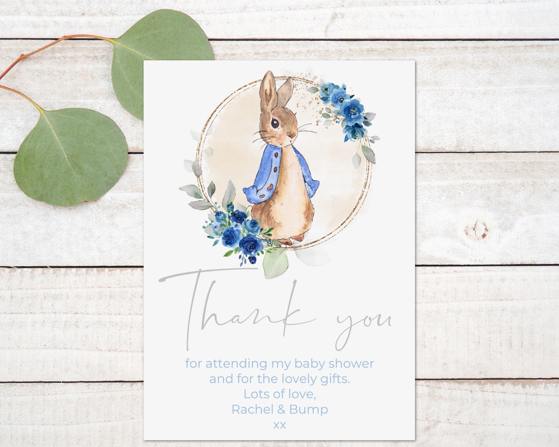 Personalised Peter Rabbit Thank You Cards ~ Baby Shower ~ Christening ...