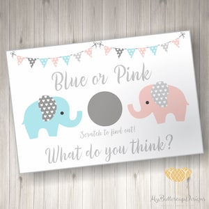 Personalised Gender Reveal Scratch Card: Baby Shower Idea