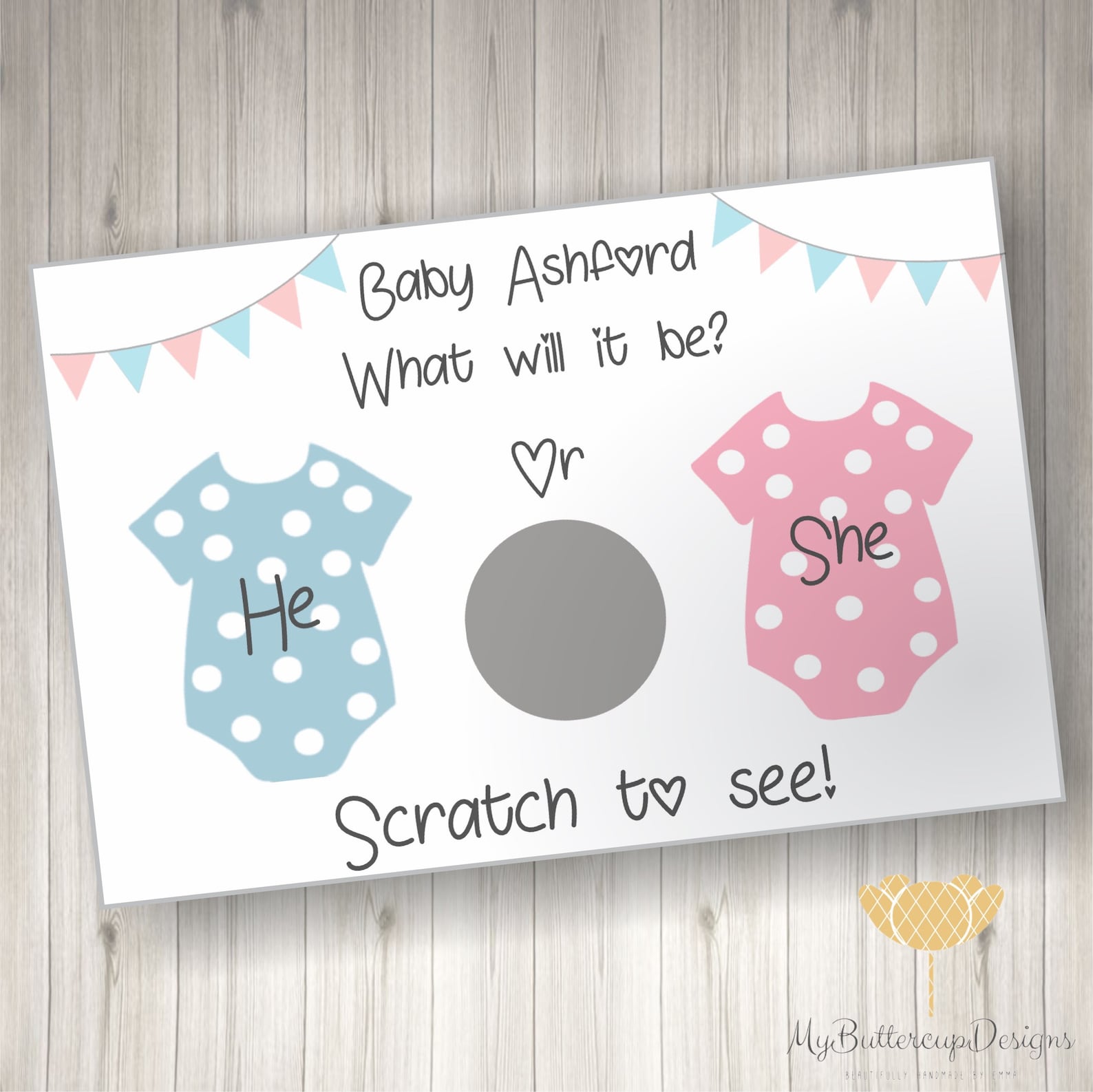 Personalised Gender Reveal Card Gender Reveal Scratch Card Etsy UK