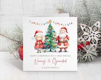 Personalised Nanny and Grandad Christmas Card ~ Grandparents Christmas Card ~ From the Grandkids Christmas Card ~ Nan and Grandad Christmas
