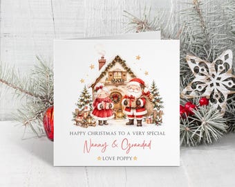 Personalised Nanny and Grandad Christmas Card ~ Grandparents Christmas Card ~ From the Grandkids Christmas Card ~ Nan and Grandad Christmas
