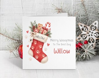 Personalised Dog Christmas Card - Doggy Card for Christmas - Merry Woofmas Card - Christmas Card for Dog - Puppy Card