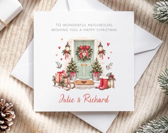 Personalised Neighbours Christmas Card ~ From Our Home To Yours Christmas - Friends, Family Christmas Card