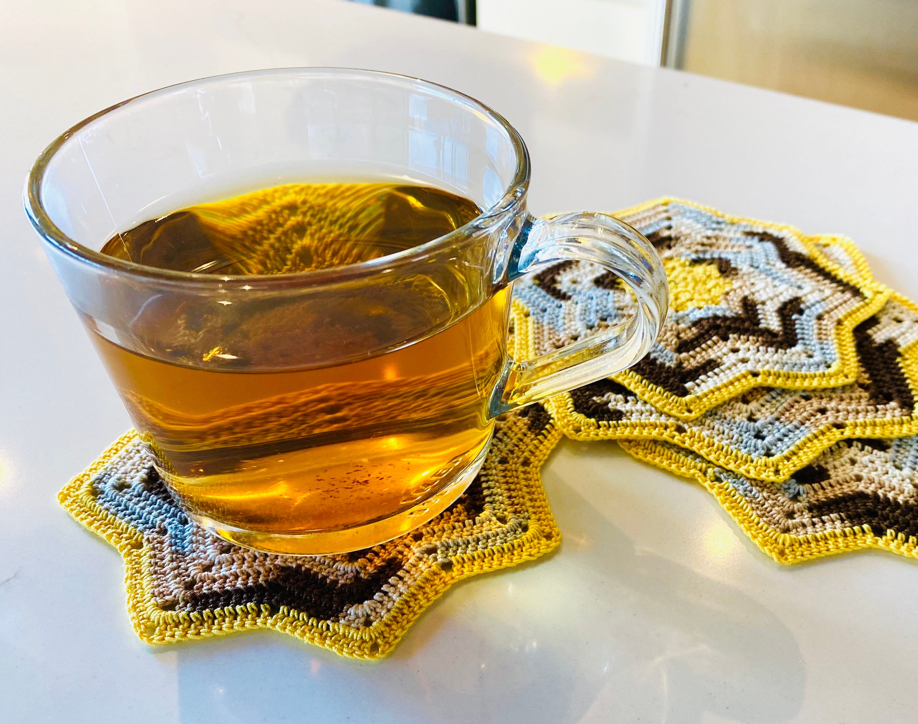 Crochet Doily Coaster Set of 4 100 Cotton Gift Set Etsy Hong Kong