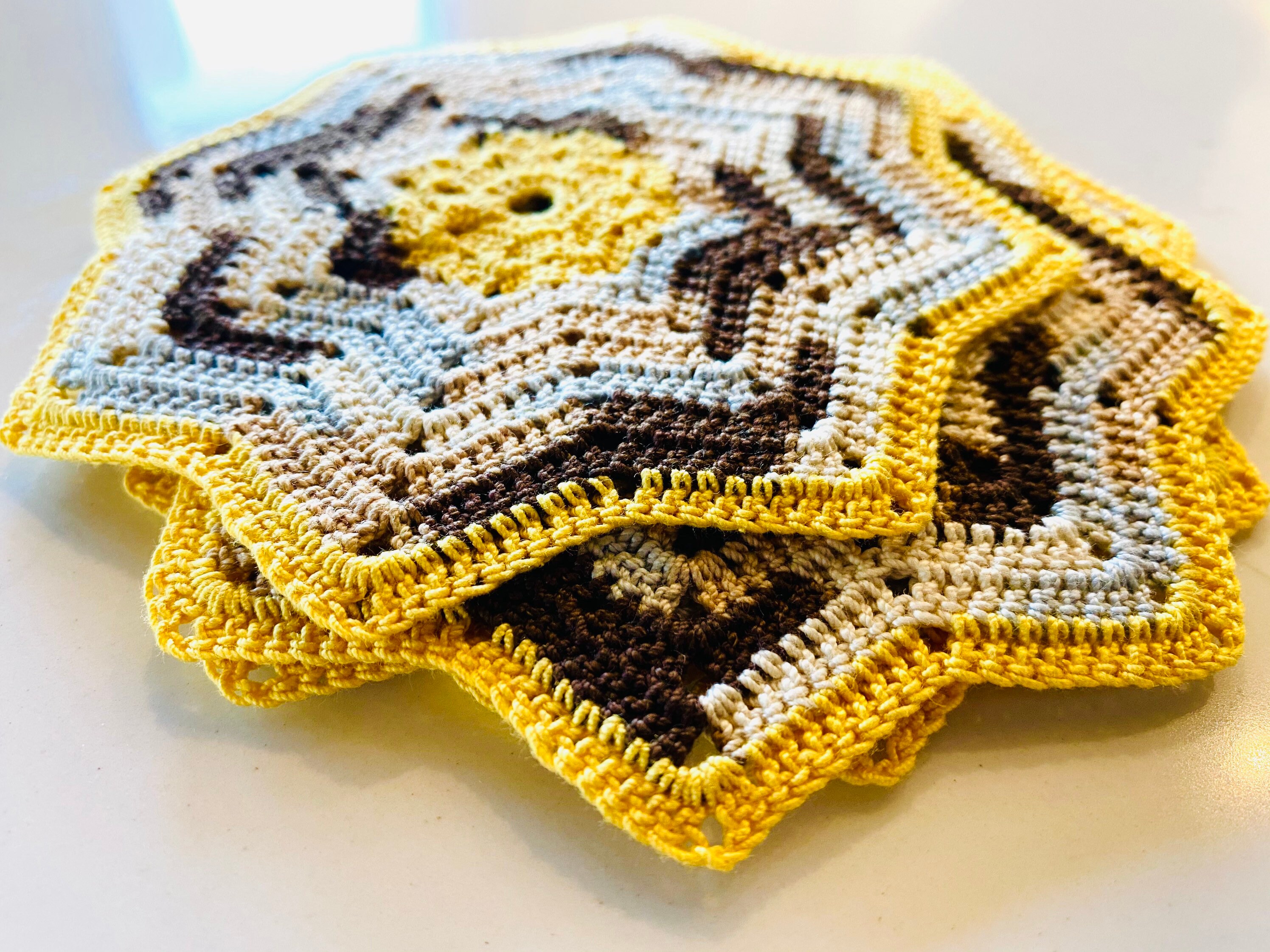 Crochet Doily Coaster Set of 4 100 Cotton Gift Set Etsy Hong Kong