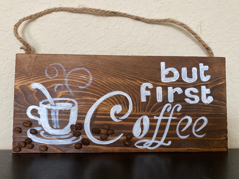 But First Coffee Sign Kitchen Decor Wooden Sign Interior Etsy