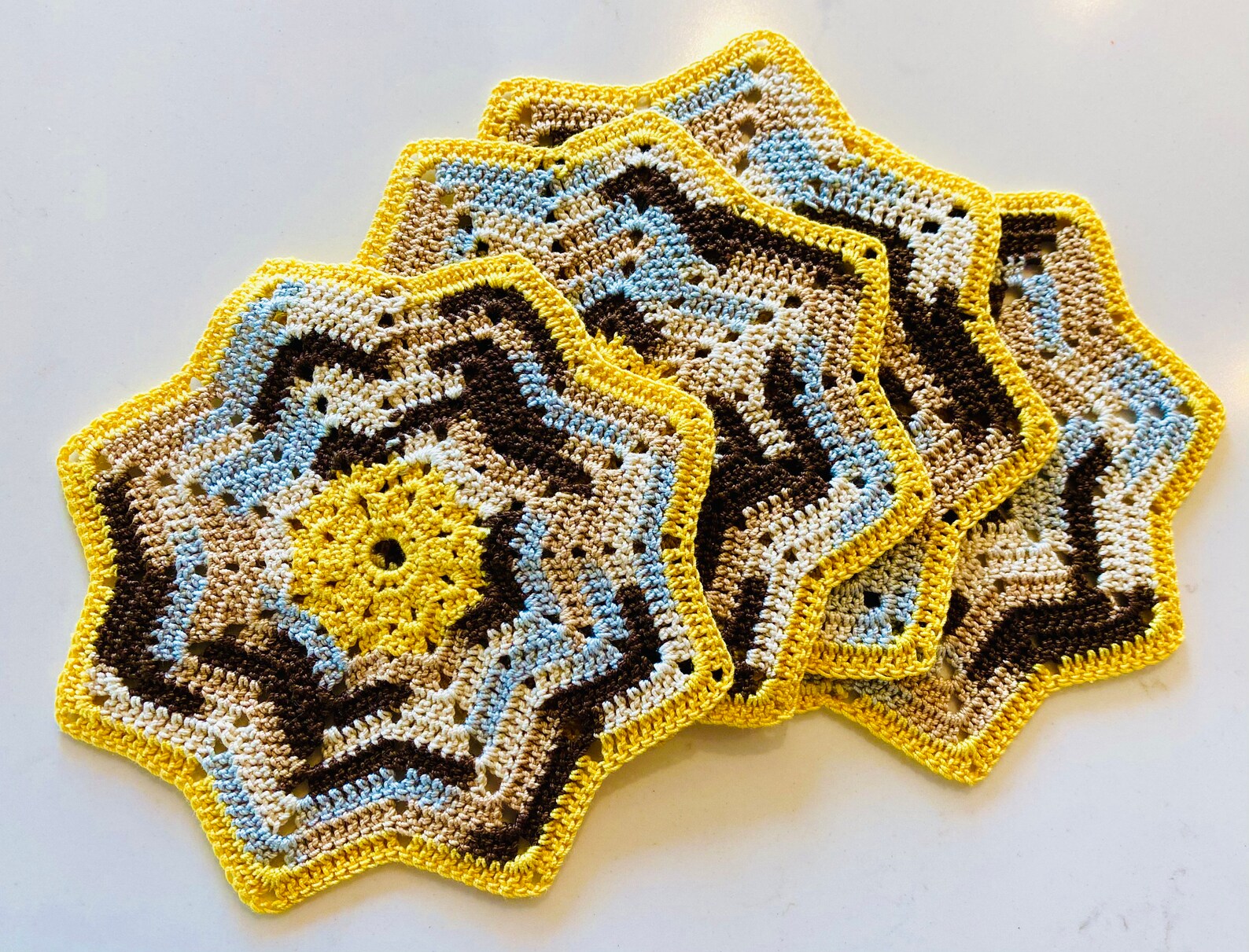 Crochet Doily Coaster Set of 4 100 Cotton Gift Set Etsy Hong Kong