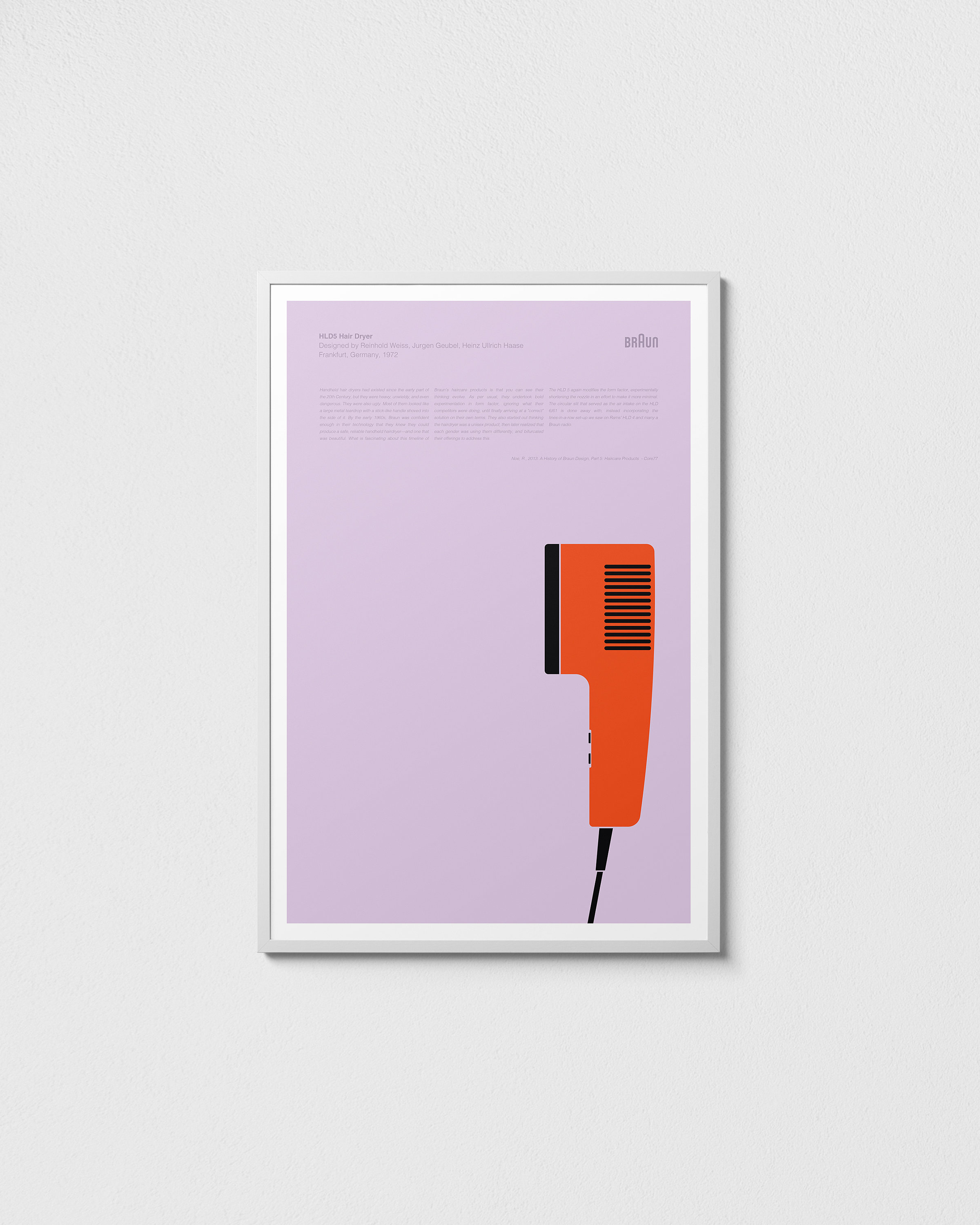 Braun HLD5 Hair Dryer Print Product Design Poster Minimal - Etsy