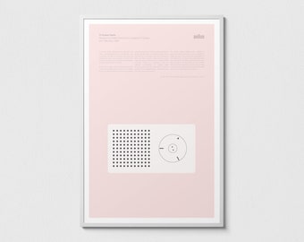 Braun T3 Pocket Radio Print | Product Design Poster | Minimal Colorful Illustration | Modern Wall Art | Dieter Rams Artworks