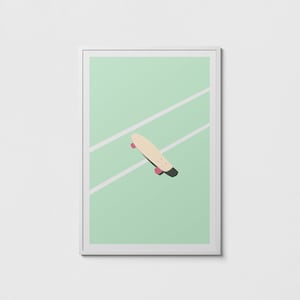 Skateboard Poster | Summer Prints | Sports | Minimal Colorful Illustration | Modern Wall Art