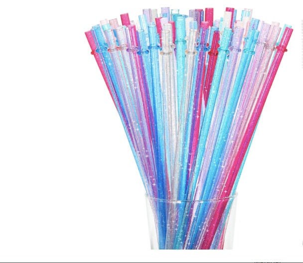 glitter sipper with straw