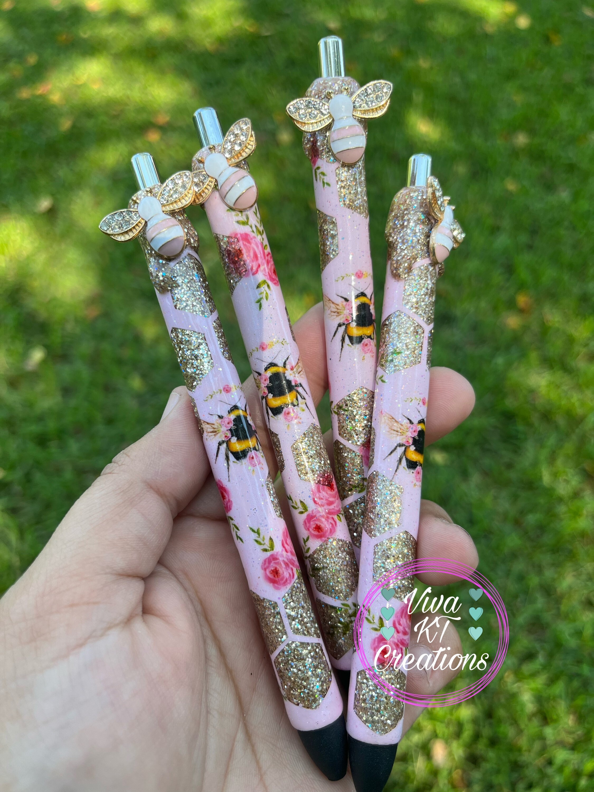 Pink Glitter Bee Stapler and Pen Teacher Stapler Teacher Etsy